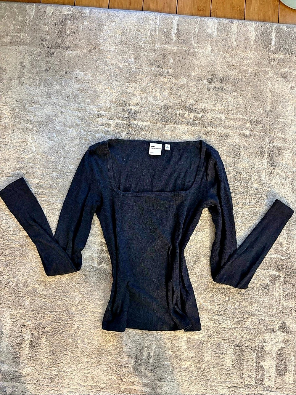 Aritzia Navy Long Sleeve Top
